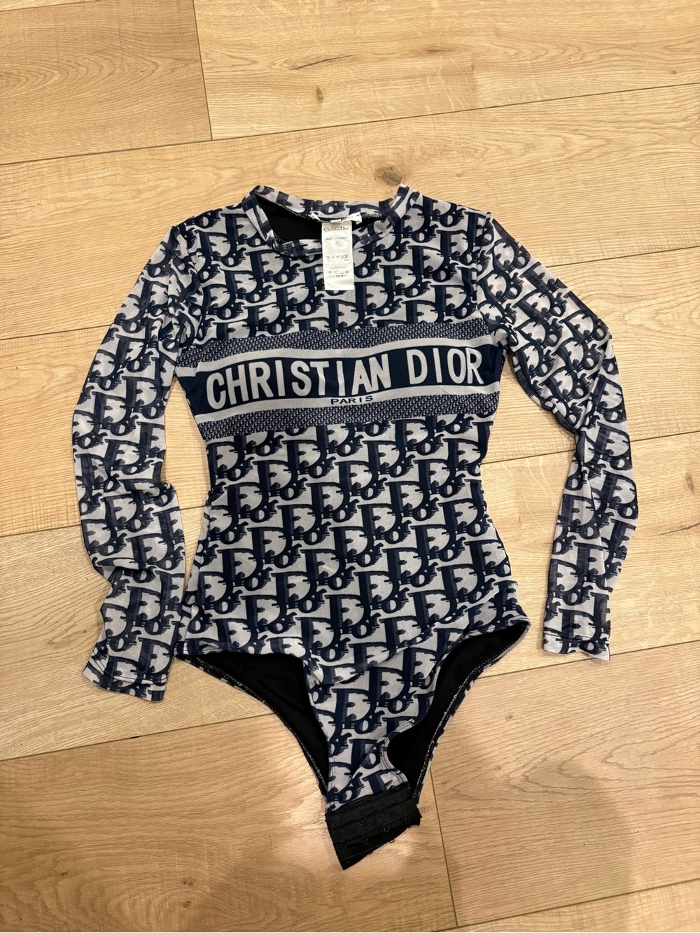 Dior Navy and White Logo Long-Sleeve Rashguard